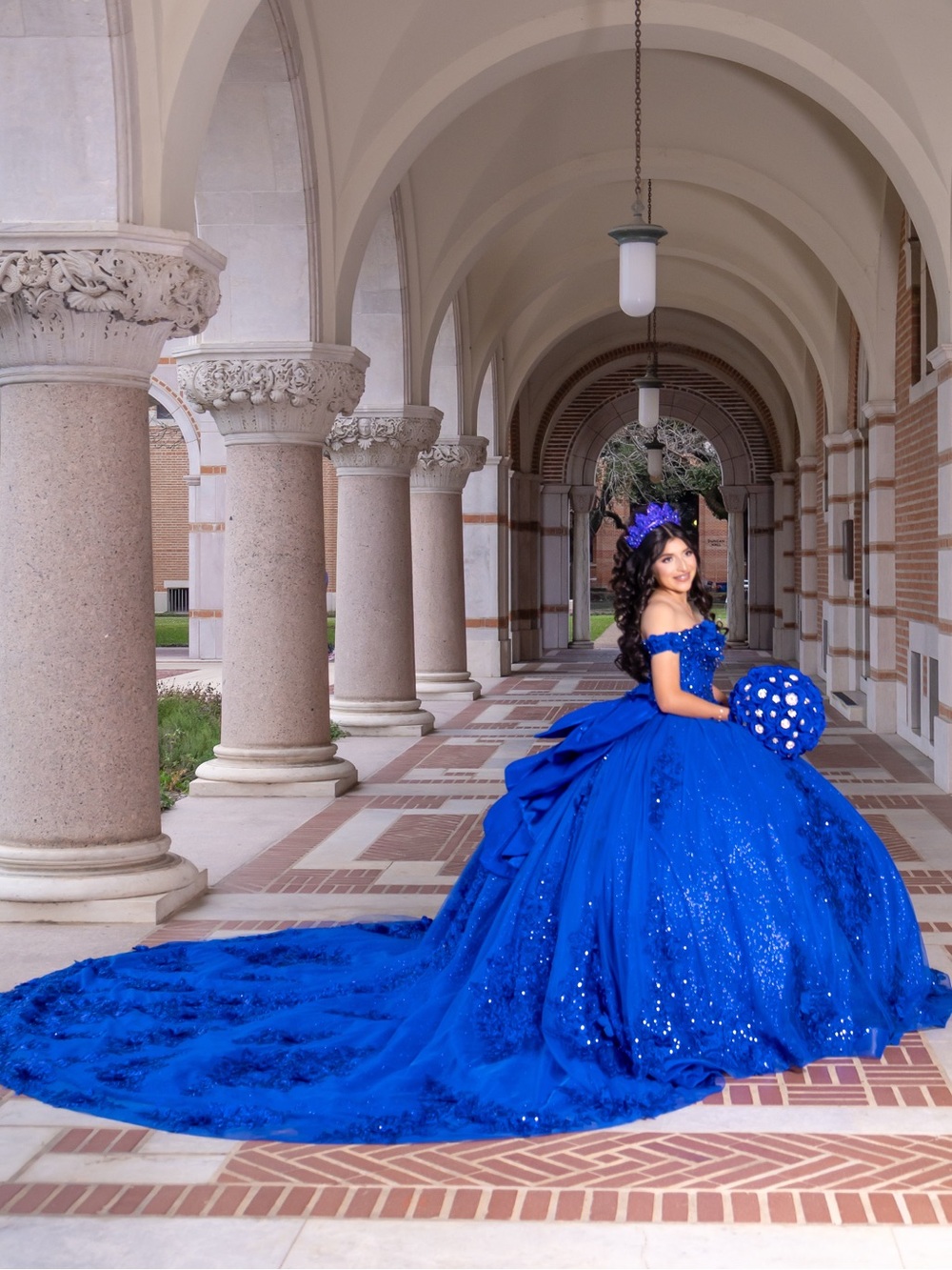 Rachel Allan Royal Blue Ball Gown with Train